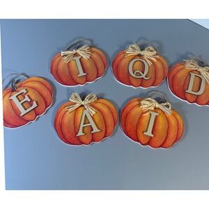 Fall Pumpkin‎ Patch Letter Wall Decor Orange Raffia Bow Autumn
